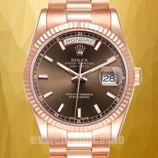 Rolex Day Date De Los Hombres 118235 36mm Reloj Tono Oro Rosa La